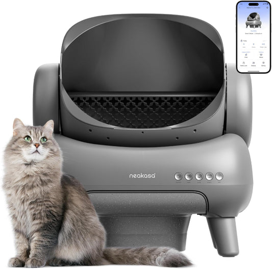Neakasa M1 Open-Top Self Cleaning Cat Litter Box, Automatic Cat Litter tray with APP Control, Odor-Free Waste Disposal Includes Trash Bags and Mat