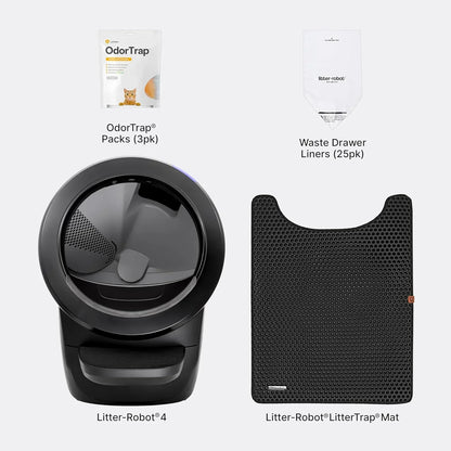 Litter-Robot 4 Automatic Self-Cleaning Cat Litter Box, Black