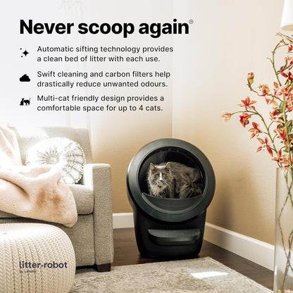 Litter-Robot 4 Automatic Self-Cleaning Cat Litter Box, Black