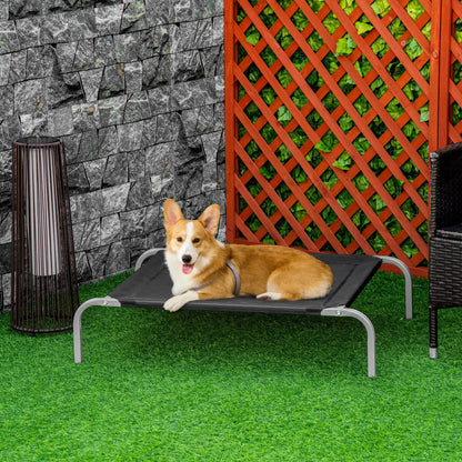 Cama elevada para perros STANDFORD, transpirable con soporte en acero  90x65x20cm color negro