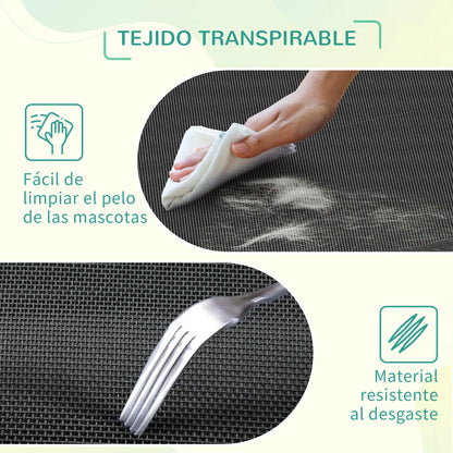 Cama elevada para perros STANDFORD, transpirable con soporte en acero  90x65x20cm color negro