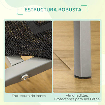 Cama elevada para perros STANDFORD, transpirable con soporte en acero  90x65x20cm color negro