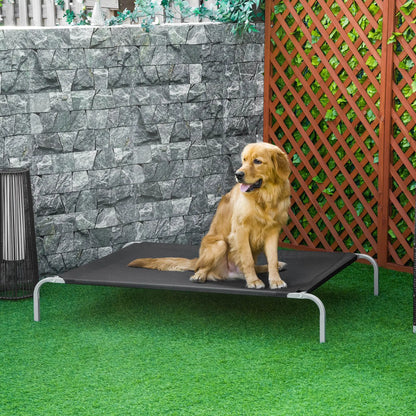 Cama elevada para perros STANDFORD, transpirable con soporte en acero  90x65x20cm color negro