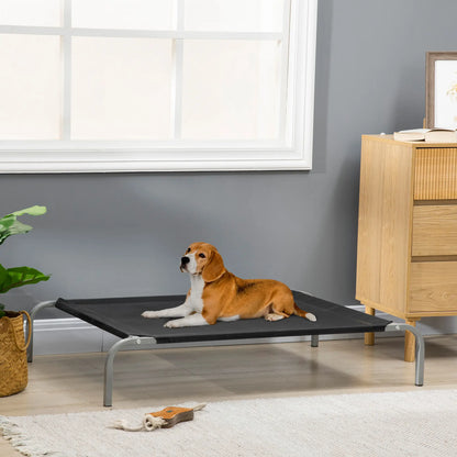 Cama elevada para perros STANDFORD, transpirable con soporte en acero  90x65x20cm color negro